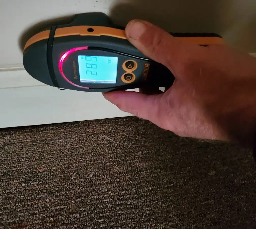 Moisture detection at baseboard during Sewage Cleanup & Sanitation in Siler City